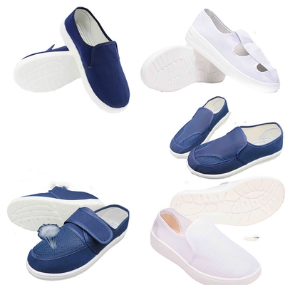 Deslizamento confortável respirável livre de poeira do plutônio da parte inferior do PVC de Mesh Top Anti Static Shoes não