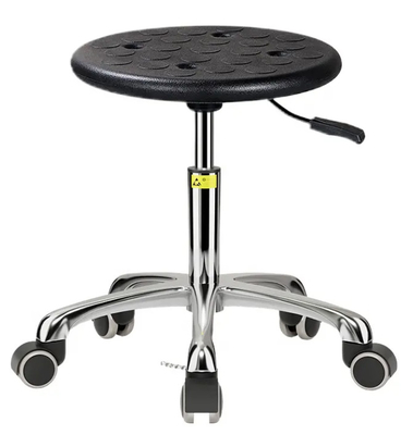 Cadeira de banquinho ESD Design ergonômico e altura ajustável para conforto e apoio à postura em ambientes de trabalho especializados