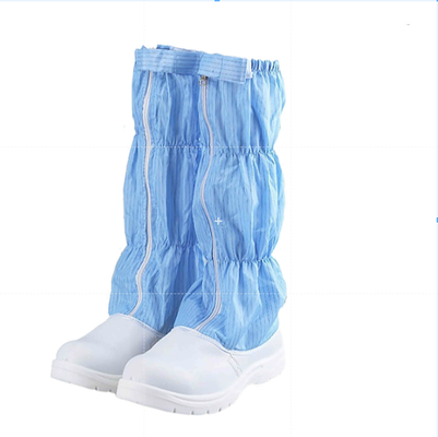 PU Couro 5mm Tecido Antistático Branco Azul Botas de Sala Limpa Respiráveis Reutilizáveis