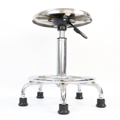 Cadeira de banquinho ESD de aço inoxidável durável sem encosto Altura 43-56 cm
