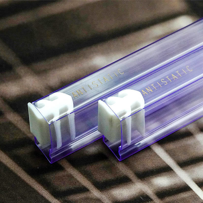 0.5-1 mm Espessura tubo ESD transparente para armazenamento e transporte seguros de eletrônicos