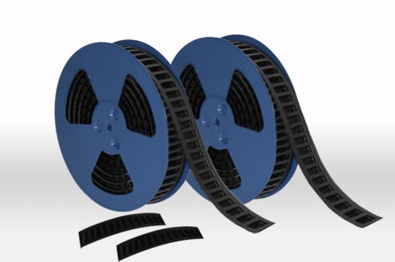 Fita transportadora ESD de alta precisão para embalagem SMD, tipos de papel e plástico, tamanhos personalizados disponíveis