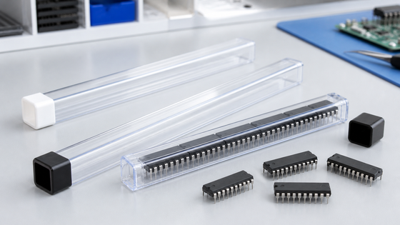 Tubos de circuito integrado antiestáticos de PVC macio transparente para embalagens de chips DIP