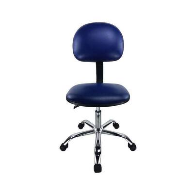 Cadeira de Sala Limpa em Couro PU ESD Azul 510-700mm Ajustável para Montagem Eletrônica