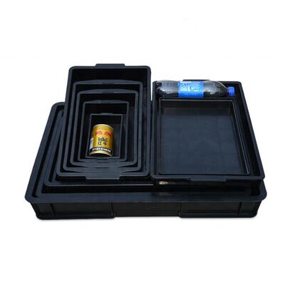 Taça de PP condutiva ESD preta 345x225x60mm para manuseio e embalagem de PCB