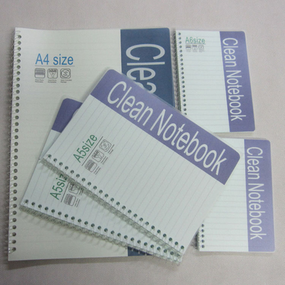 O PVC cobre o caderno espiral 50 da sala de limpeza sem fiapos das páginas A5