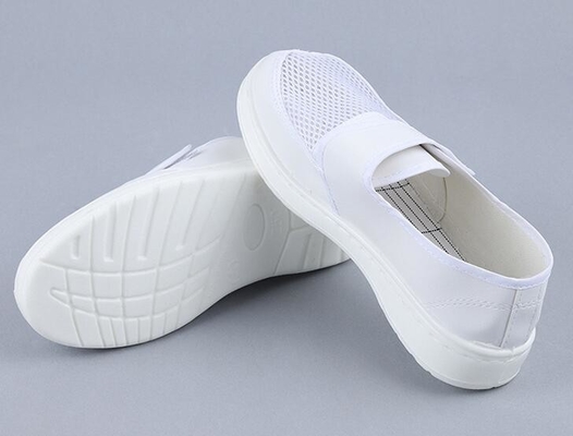 Acessórios respiráveis da sala de limpeza, únicas sapatas de segurança líquidas do plutônio Esd de Velcro 220mm